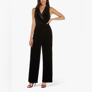 Adrianna Papell Size 8 Velvet Sleeveless Jumpsuit